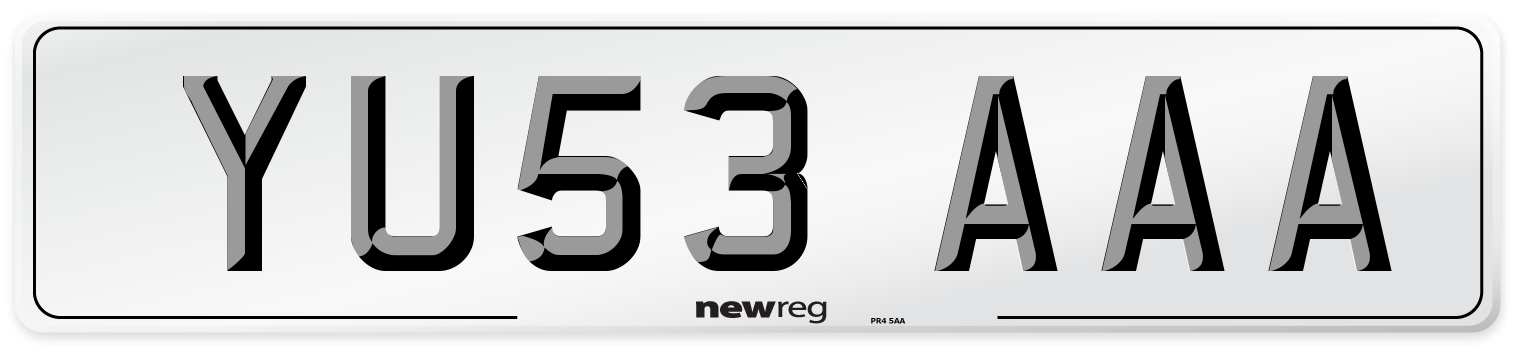 YU53 AAA Number Plate from New Reg